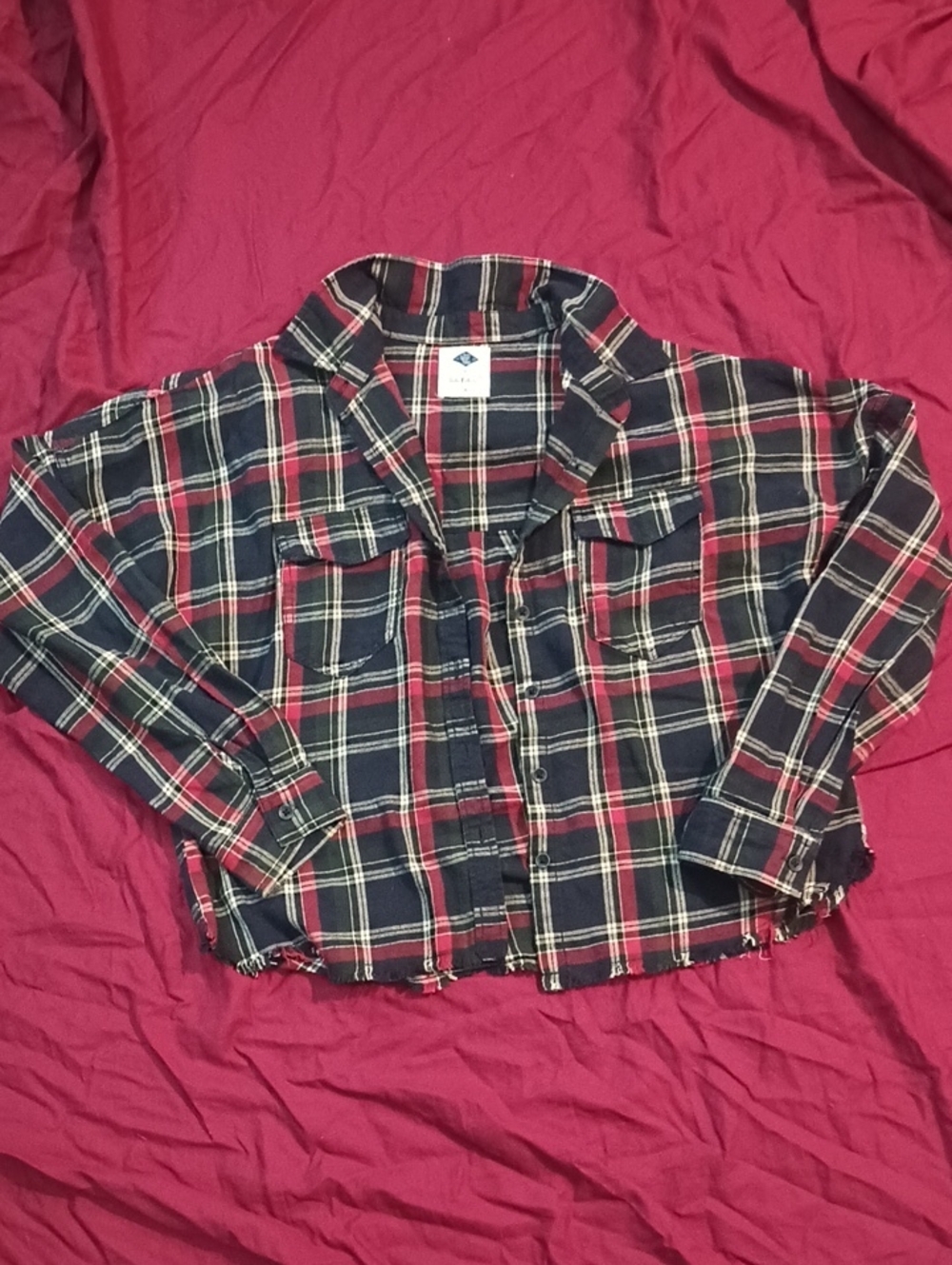 Wild Blue Sodie Robertson Woman Flannel M Slightly Cropped Distressed Design New